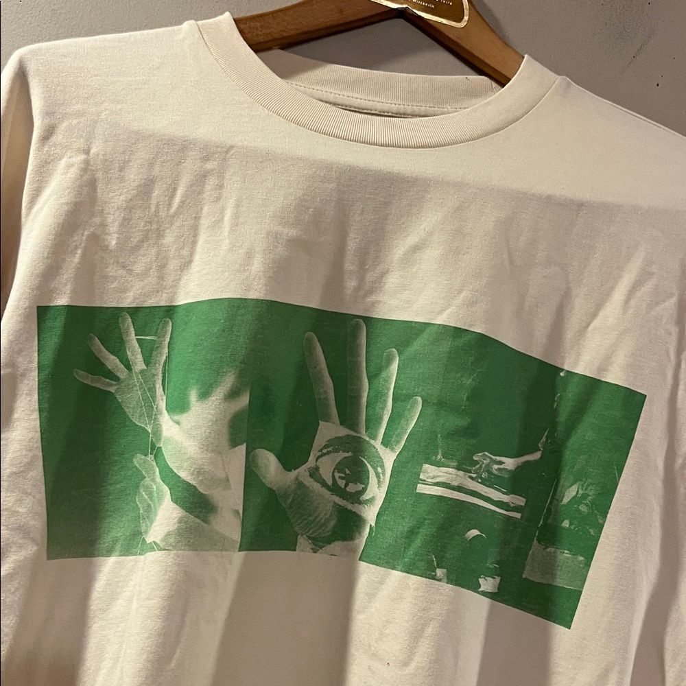 Graphic Long Sleeve Tee - Green and White